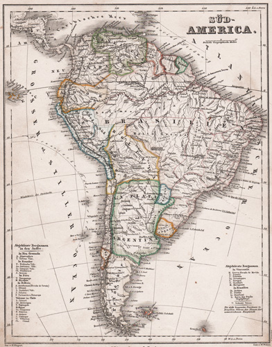 south america antique Süd-America 1850